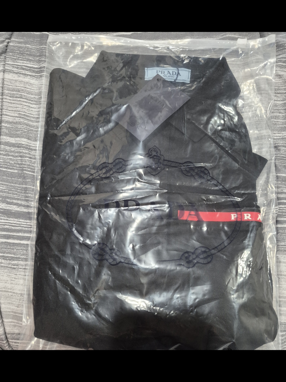 Prada Black Polo Shirt with Red Logo Accent - Picture 9 of 9
